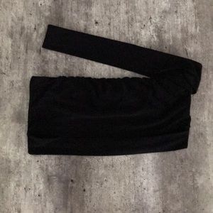Black crop tube top